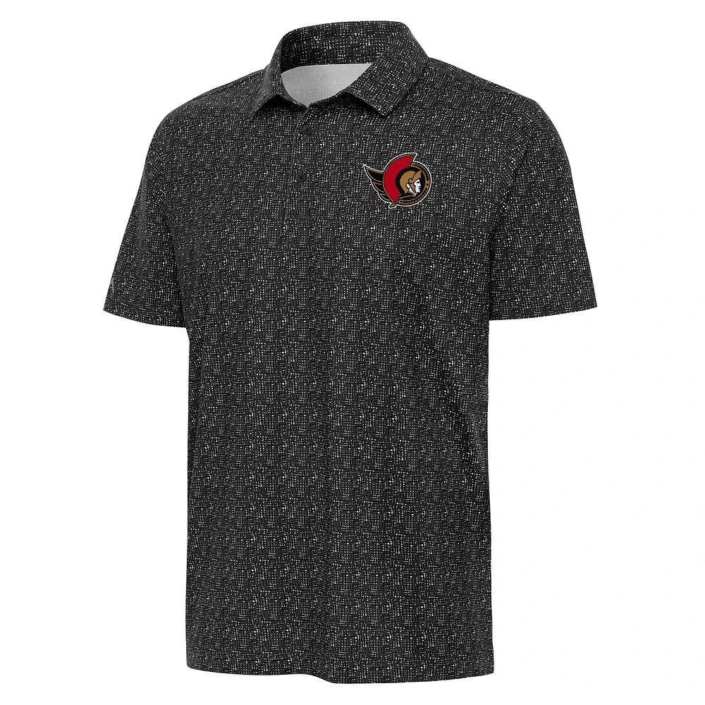 Men's Antigua Black Ottawa Senators Figment Polo