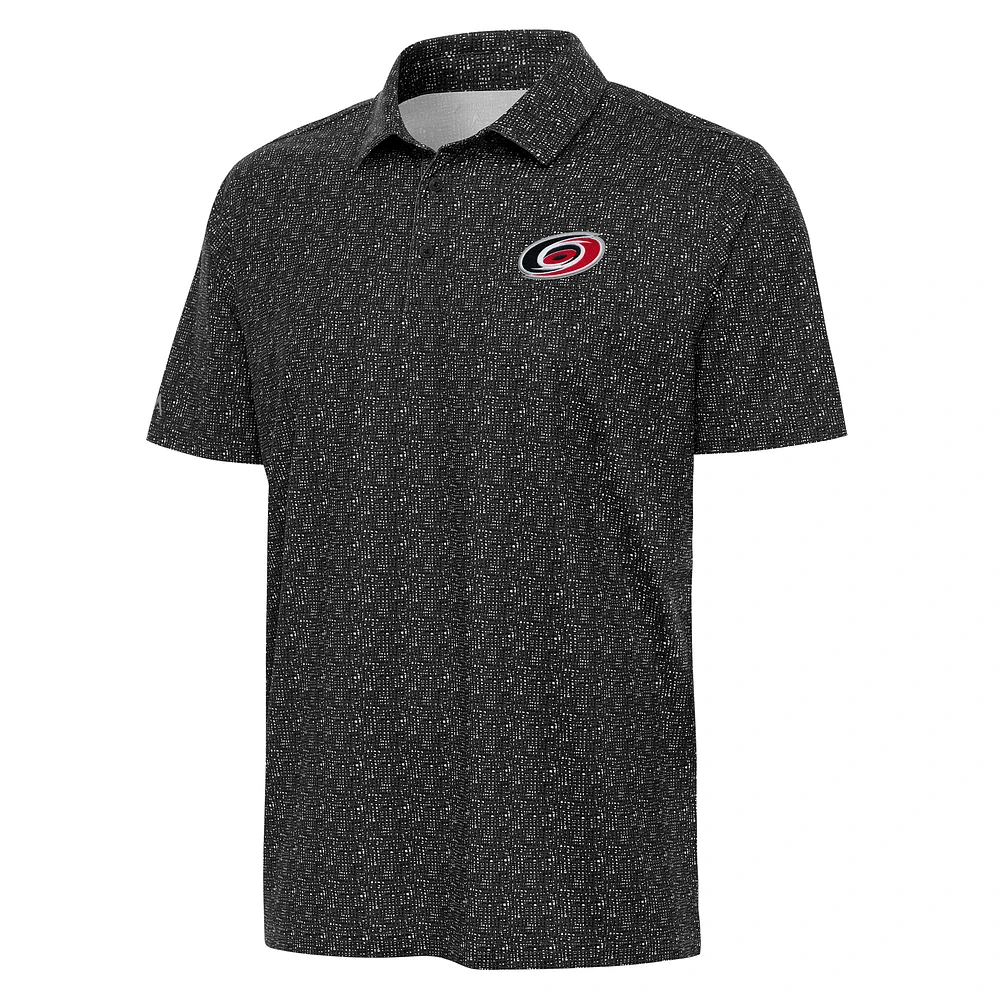 Men's Antigua Black Carolina Hurricanes Figment Polo