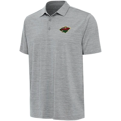 Men's Antigua Heather Gray Minnesota Wild Layout Polo