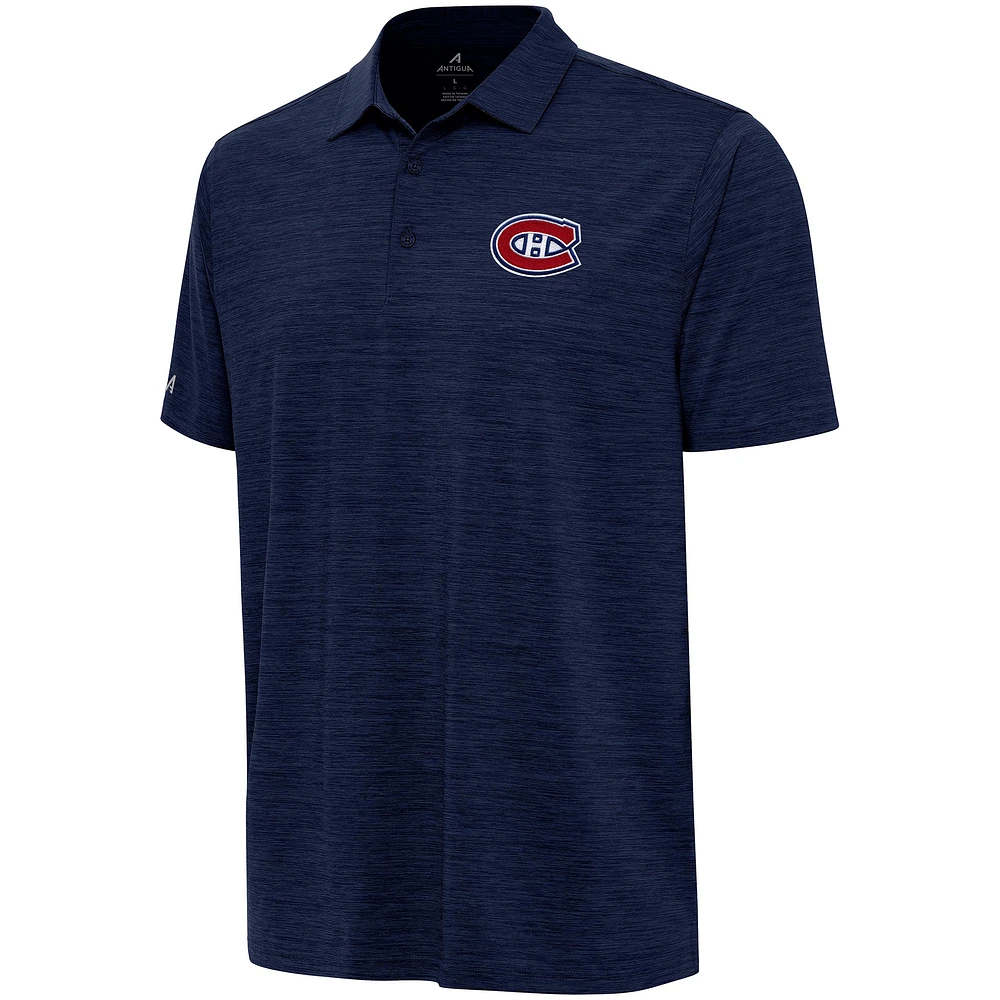Men's Antigua Heather Navy Montreal Canadiens Layout Polo