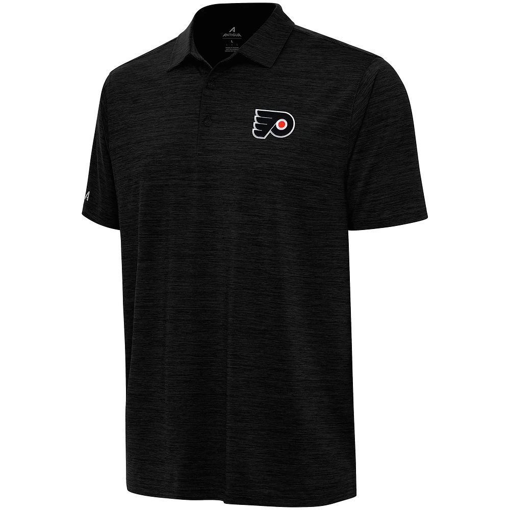 Men's Antigua Heather Black Philadelphia Flyers Layout Polo