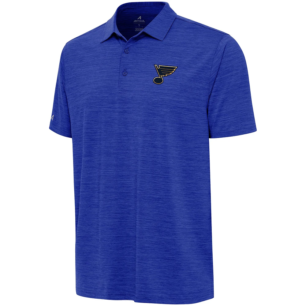Men's Antigua Heather Blue St. Louis Blues Layout Polo