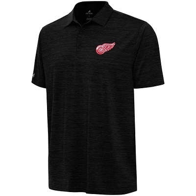 Men's Antigua  Heather Black Detroit Red Wings Layout Polo