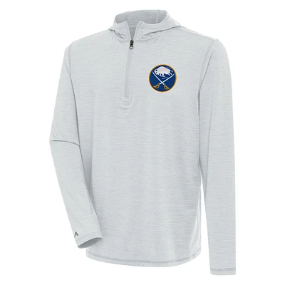 Men's Antigua Heather Gray Buffalo Sabres Tidy Quarter-Zip Pullover Hoodie