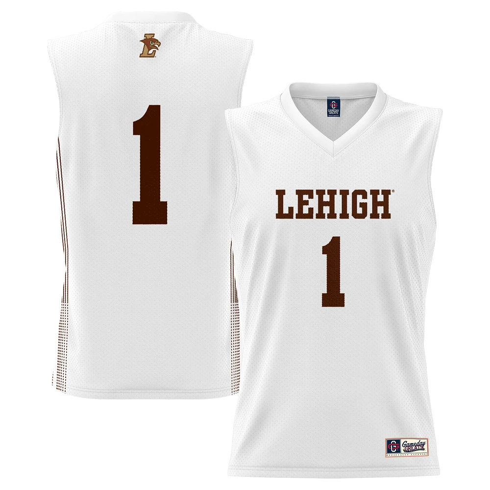 Men's GameDay Greats #1 White Lehigh Mountain Hawks Lightweight Basketball Jersey
