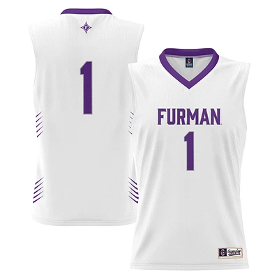 Youth GameDay Greats #1 White Furman Paladins Lightweight Basketball Jersey