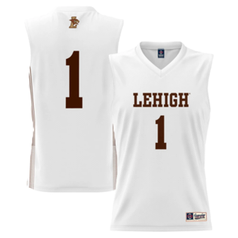 Youth GameDay Greats #1 White Lehigh Mountain Hawks Lightweight Basketball Jersey