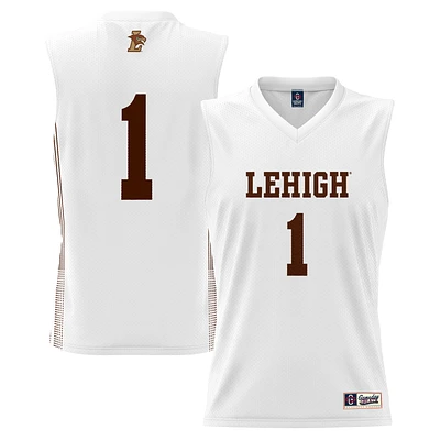 Youth GameDay Greats #1 White Lehigh Mountain Hawks Lightweight Basketball Jersey