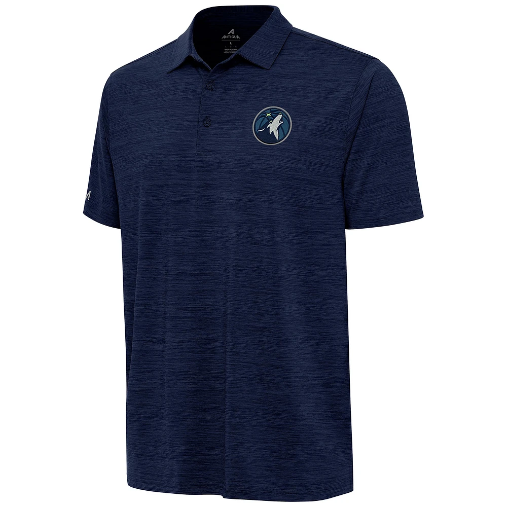 Men's Antigua Heather Navy Minnesota Timberwolves Layout Polo
