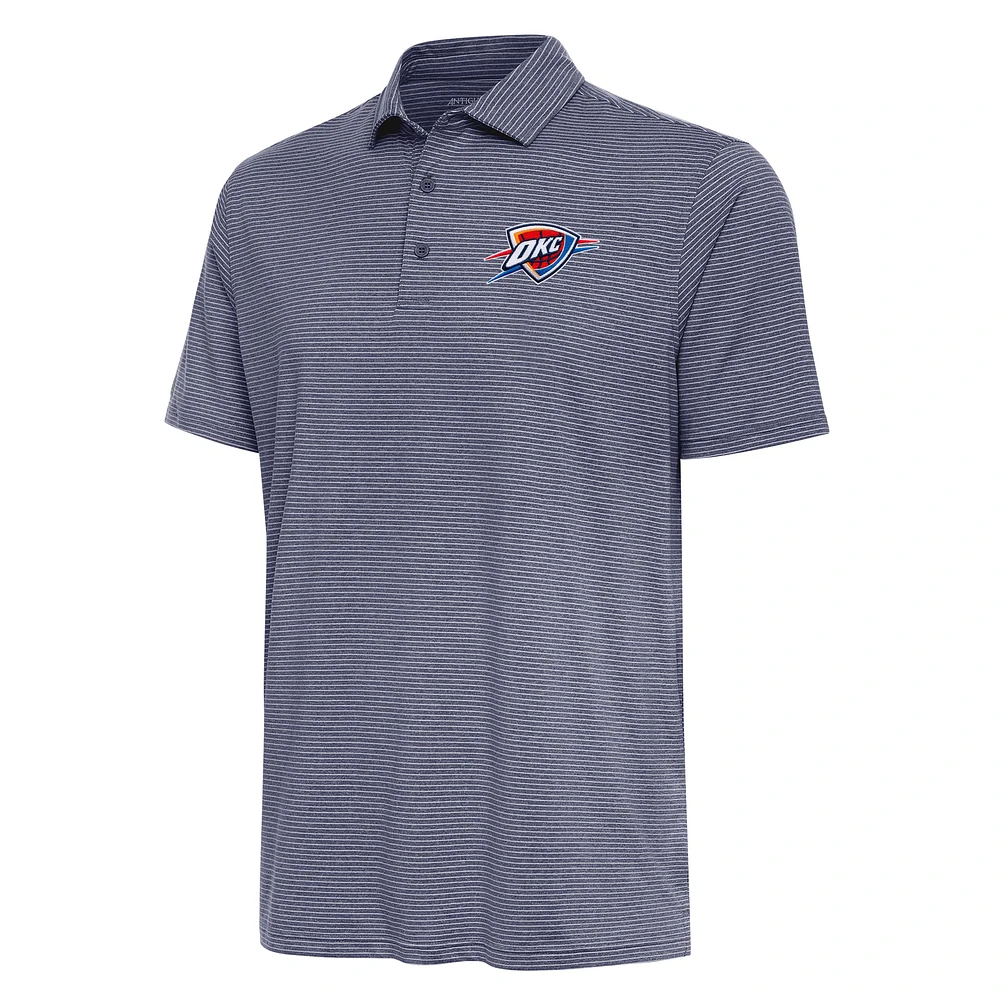 Men's Antigua Heather Navy Oklahoma City Thunder Scheme Polo