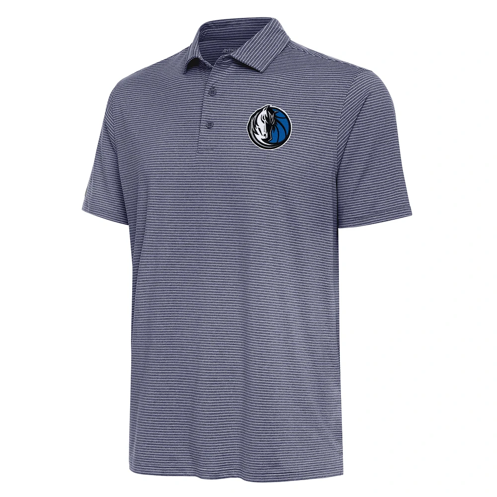 Men's Antigua Heather Navy Dallas Mavericks Scheme Polo