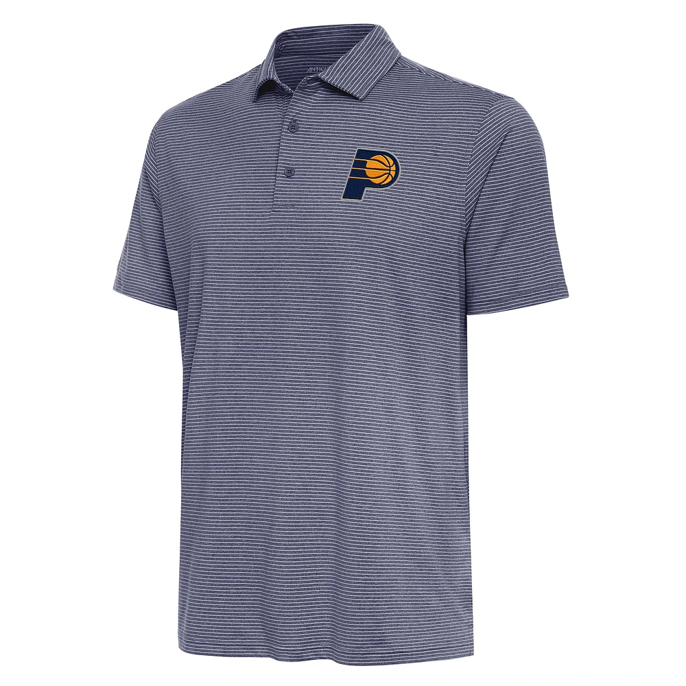 Men's Antigua Heather Navy Indiana Pacers Scheme Polo