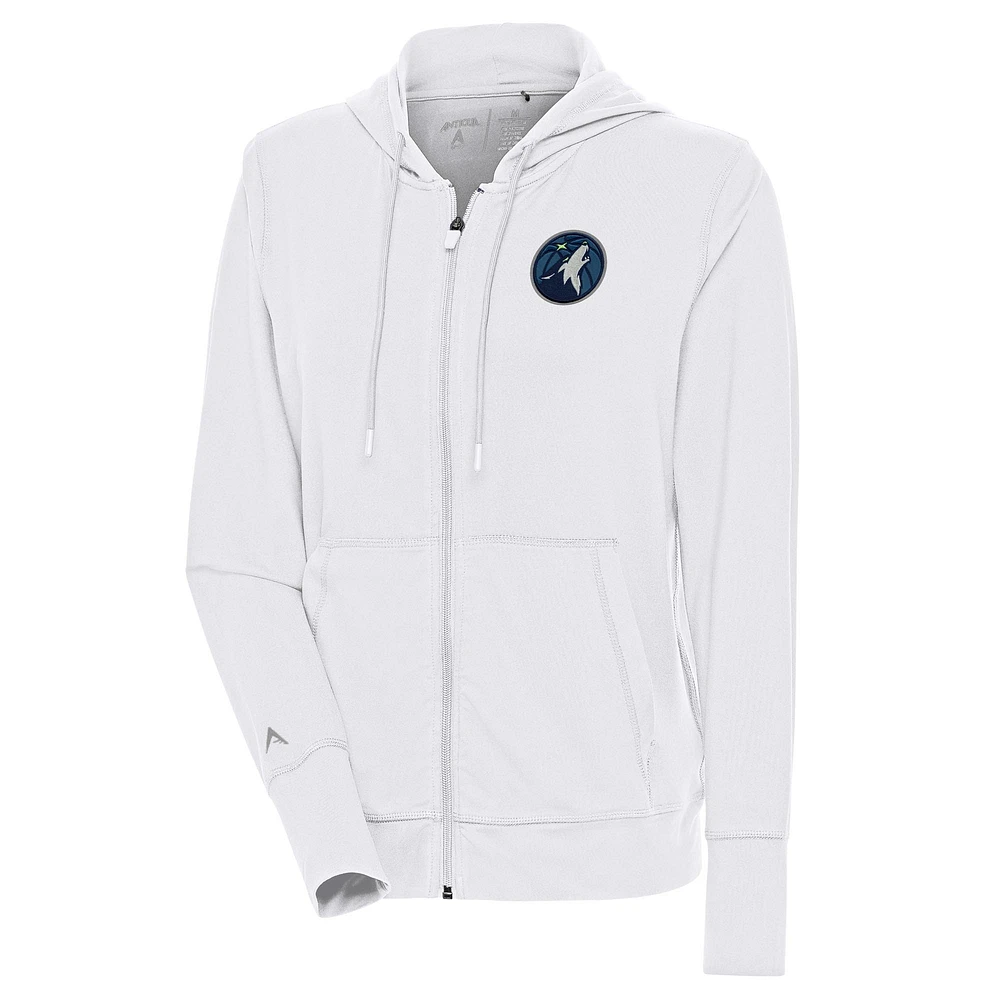 Women's Antigua White Minnesota Timberwolves Moving Full-Zip Jacket