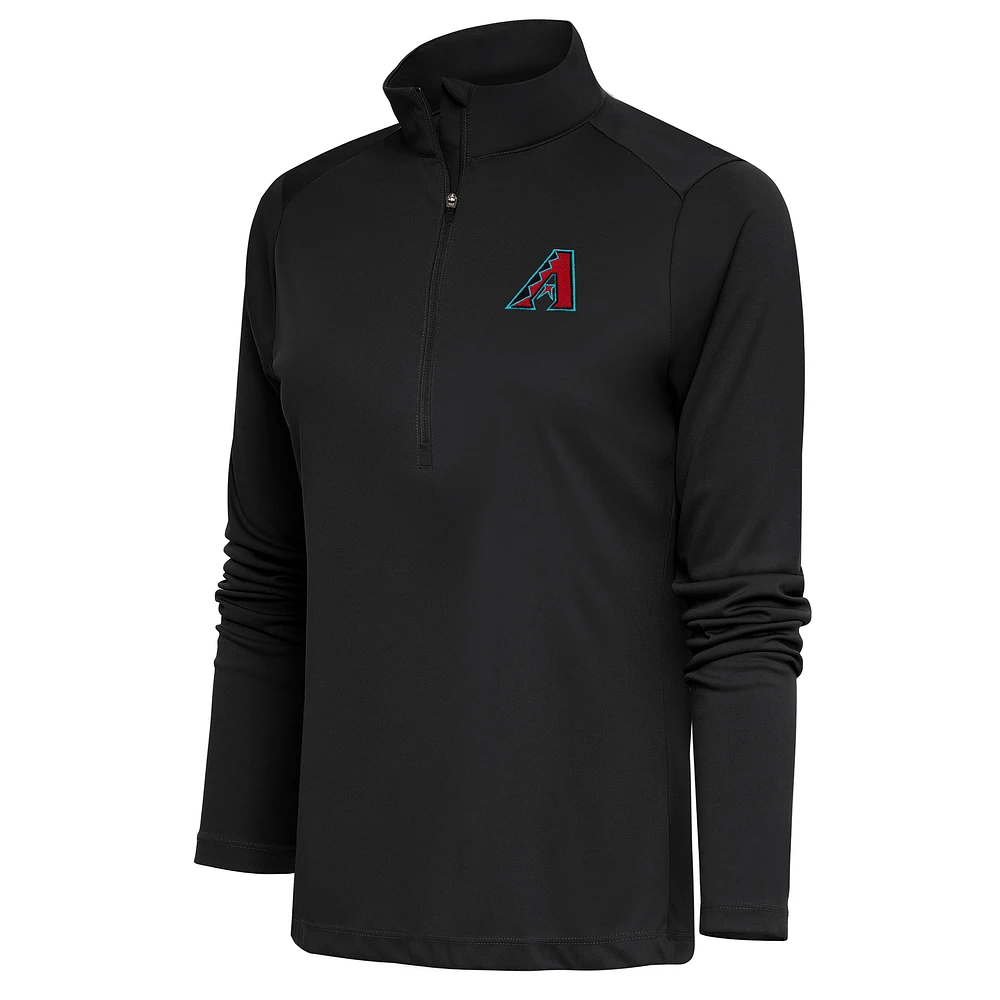 Women's Antigua Gray Arizona Diamondbacks Tribute Half-Zip Pullover Top