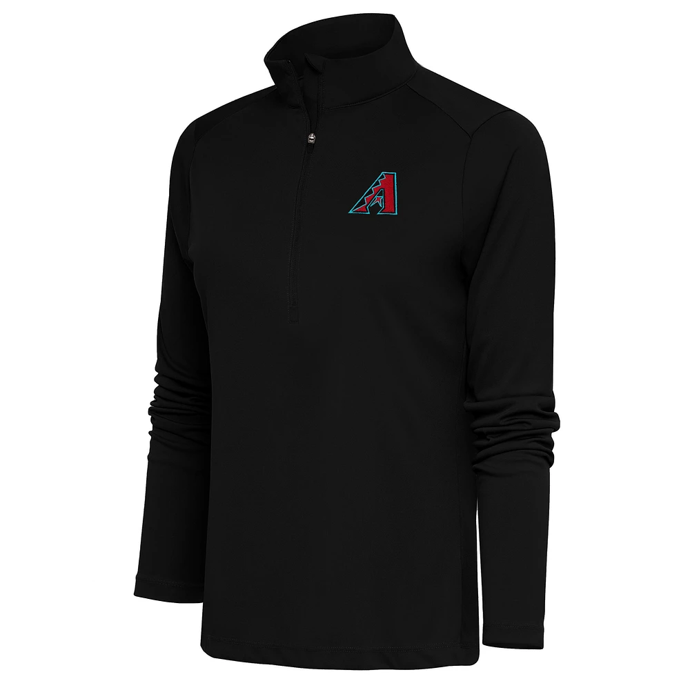 Women's Antigua Black Arizona Diamondbacks Tribute Half-Zip Pullover Top