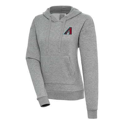 Women's Antigua Heather Gray Arizona Diamondbacks Victory Pullover Hoodie