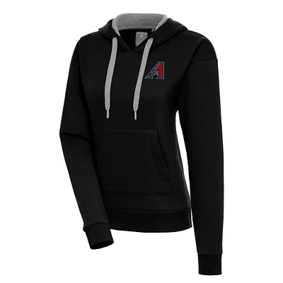 Women's Antigua Black Arizona Diamondbacks Victory Pullover Hoodie