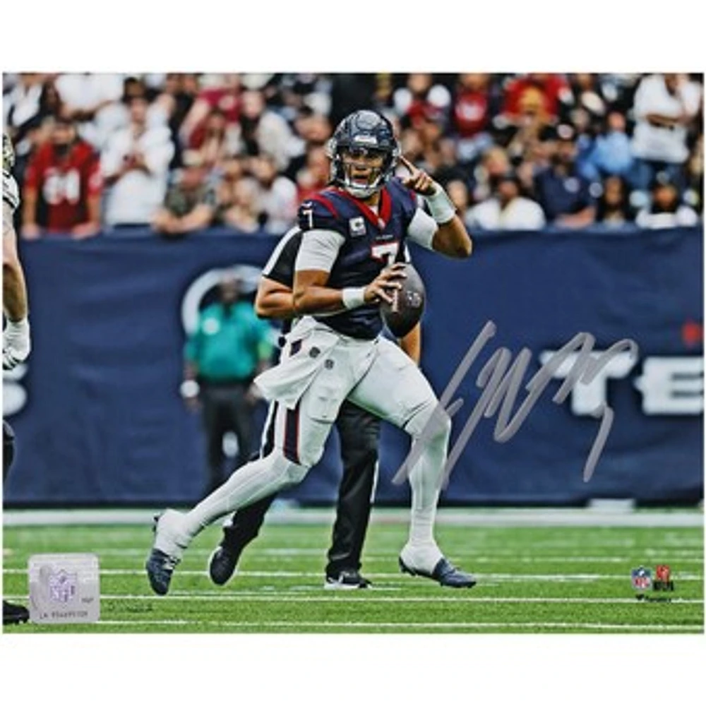 C.J. Stroud Houston Texans Autographed 8" x 10" Pointing Downfield vs. Saints Photograph