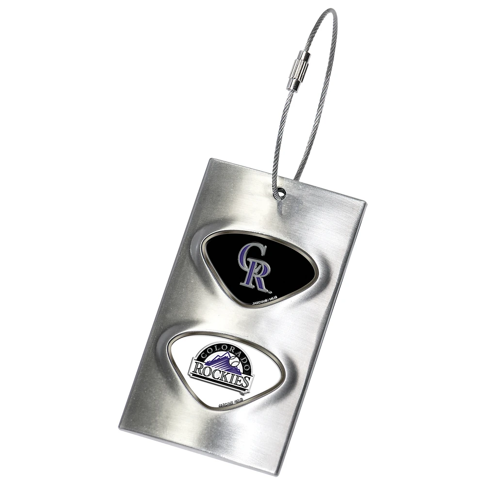 Silver Colorado Rockies 3.5'' x 2'' Bag Tag