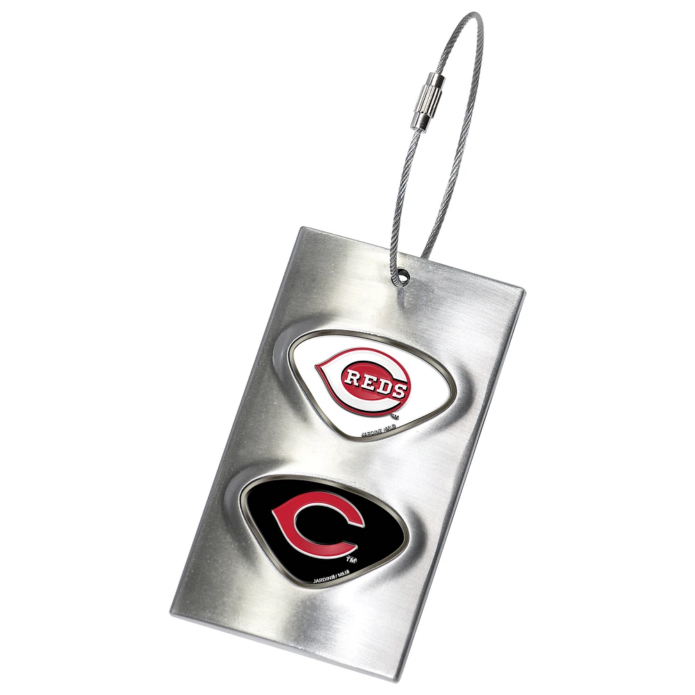 Silver Cincinnati Reds 3.5'' x 2'' Bag Tag