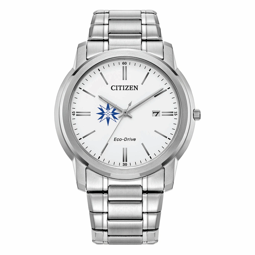 Men's Citizen Watch Silver Moravian Greyhounds Eco-Drive Dial Stainless Steel Watch