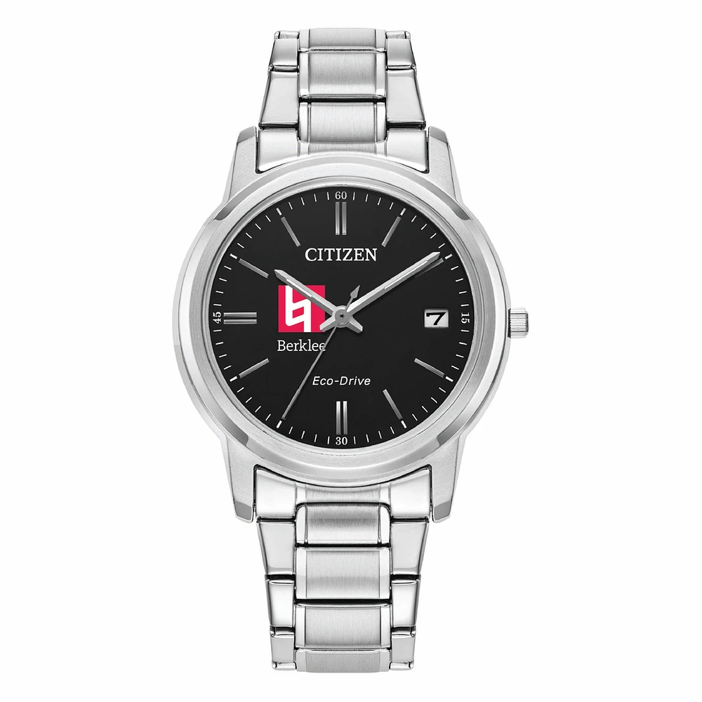 Women's Citizen Watch Silver Berklee College of Music Eco-Drive Black Dial Stainless Steel Watch