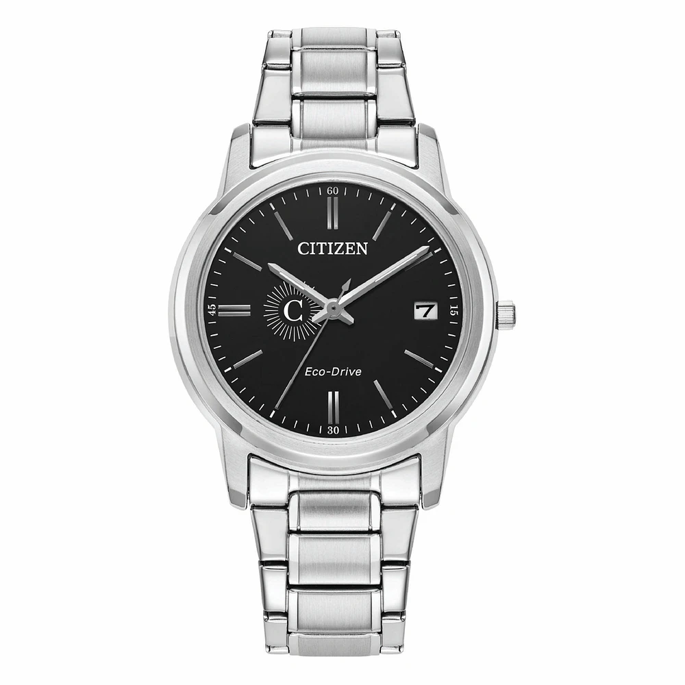 Women's Citizen Watch Silver Carleton Knights Eco-Drive Black Dial Stainless Steel Watch