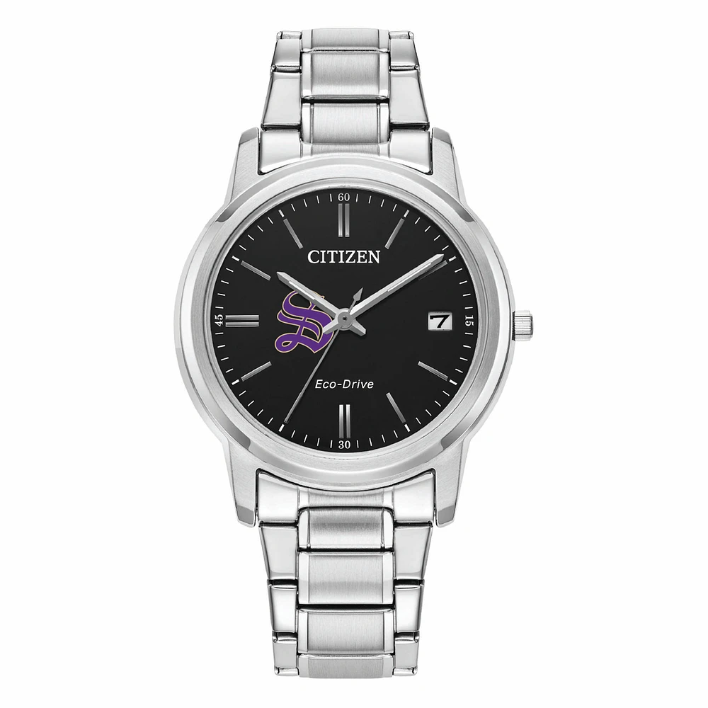 Women's Citizen Watch Silver Sewanee Tigers Eco-Drive Black Dial Stainless Steel Watch