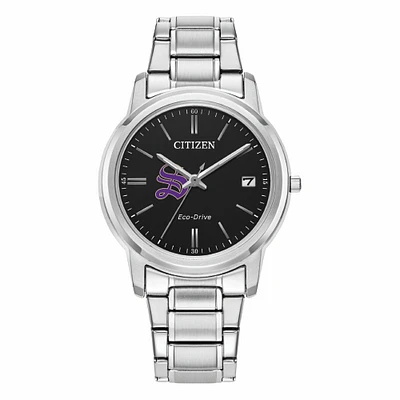 Women's Citizen Watch Silver Sewanee Tigers Eco-Drive Black Dial Stainless Steel Watch