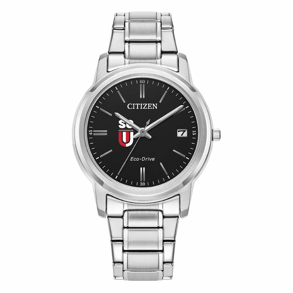 Women's Citizen Watch Silver Southern Oregon Raiders Eco-Drive Black Dial Stainless Steel Watch