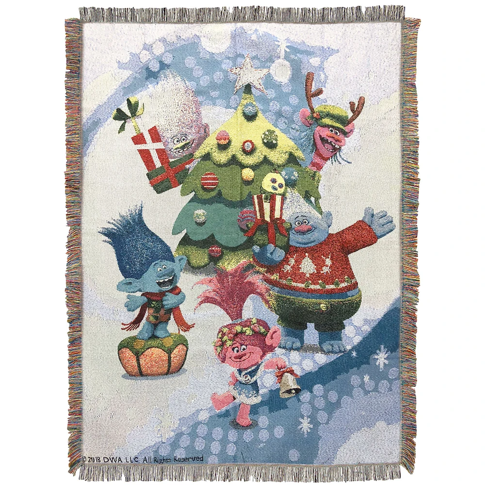 The Northwest Group Trolls 48" x 60" Holiday Tapestry Throw Blanket