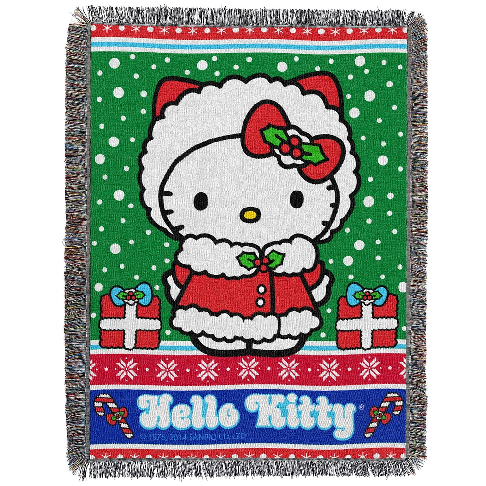 The Northwest Group Hello Kitty & Friends 48" x 60" Holiday Tapestry Throw Blanket