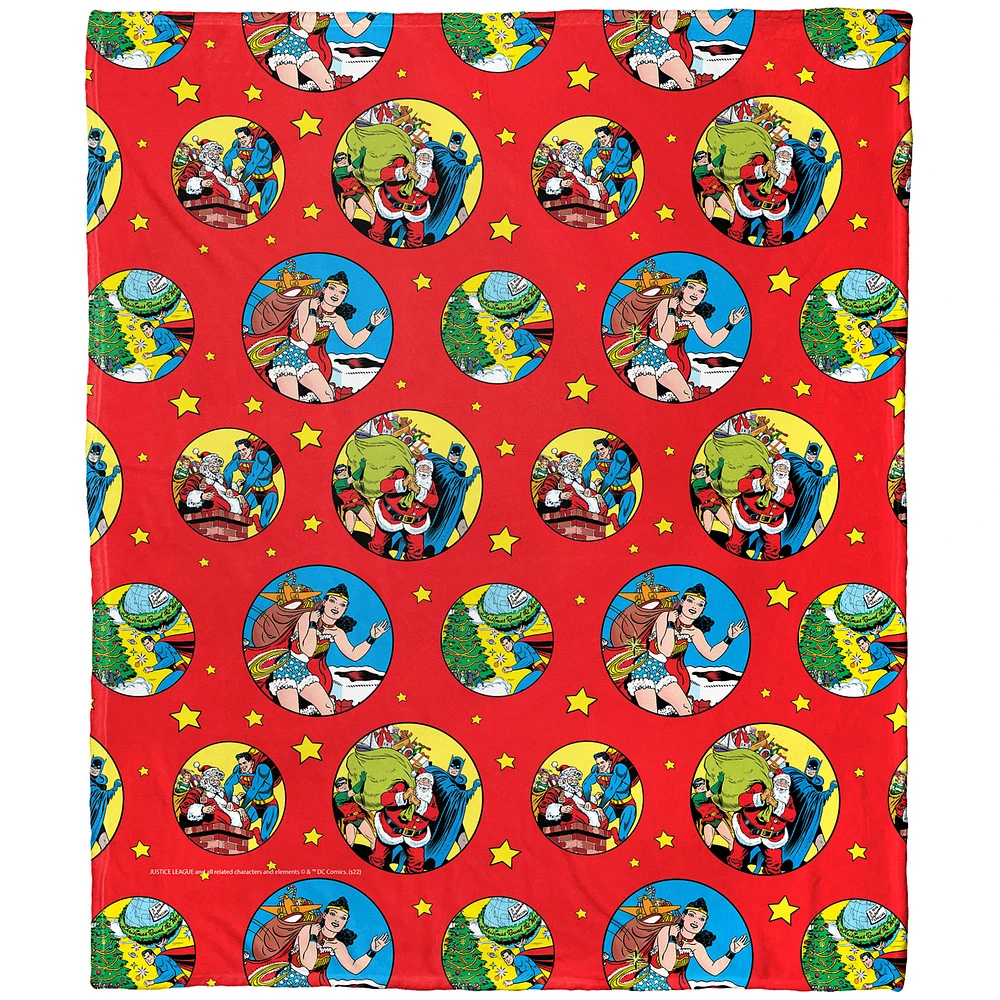 The Northwest Group Justice League 50" x 60" Holiday Silk Touch Throw Blanket
