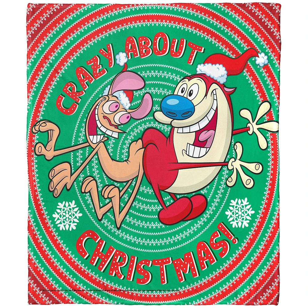 The Northwest Group The Ren & Stimpy Show 50" x 60" Holiday Silk Touch Throw Blanket
