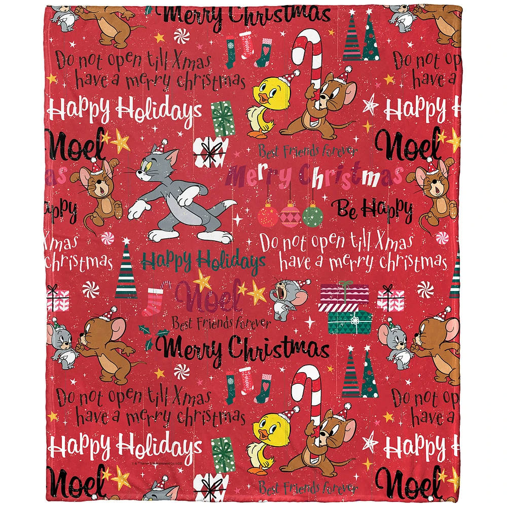 The Northwest Group Tom and Jerry 50" x 60" Holiday Silk Touch Throw Blanket