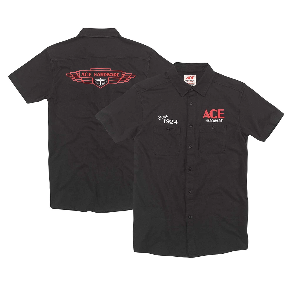 Men's American Needle Black Ace Hardware Brew Master Button-Up Shirt