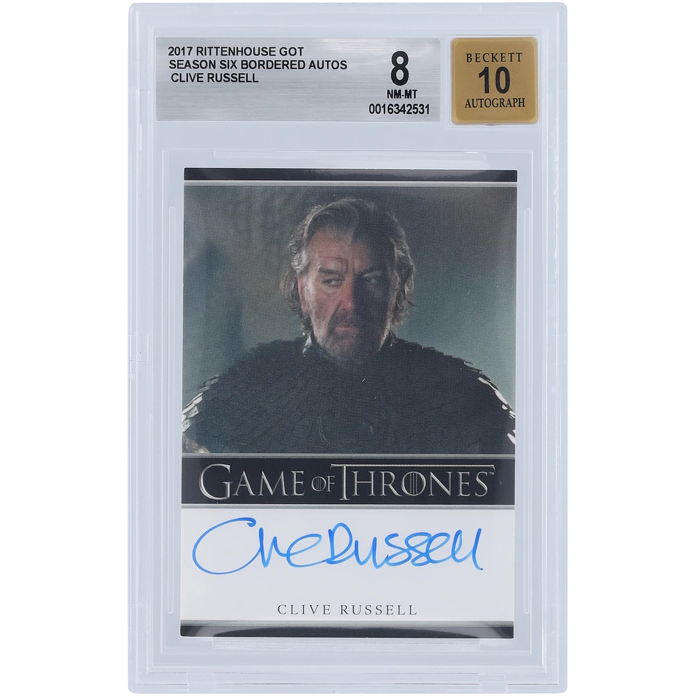 Clive Russell Game of Thrones Autographed 2017 Rittenhouse Season Six Bordered #NNO BGS Authenticated 8/10 Card
