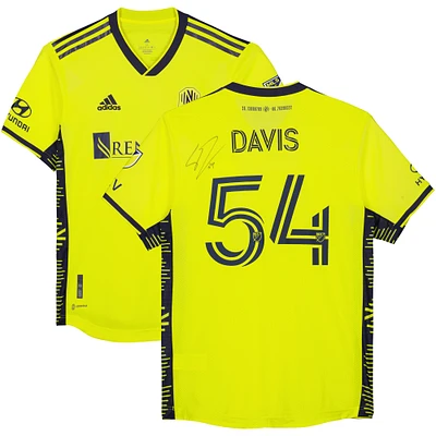 Sean Davis Nashville SC Autographed Match-Used #54 Yellow Jersey from the 2023 MLS Season