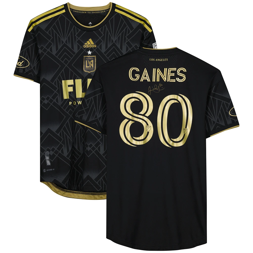Julian Gaines LAFC Autographed Match-Used #80 Black Jersey from the 2023 MLS Season