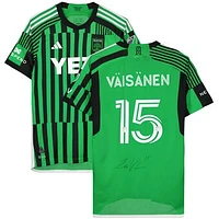 Leo Väisänen Austin FC Autographed Match-Used #15 Green Jersey from the 2023 MLS Season