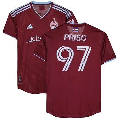Ralph Priso Colorado Rapids Autographed Match-Used #97 Maroon Jersey from the 2023 MLS Season