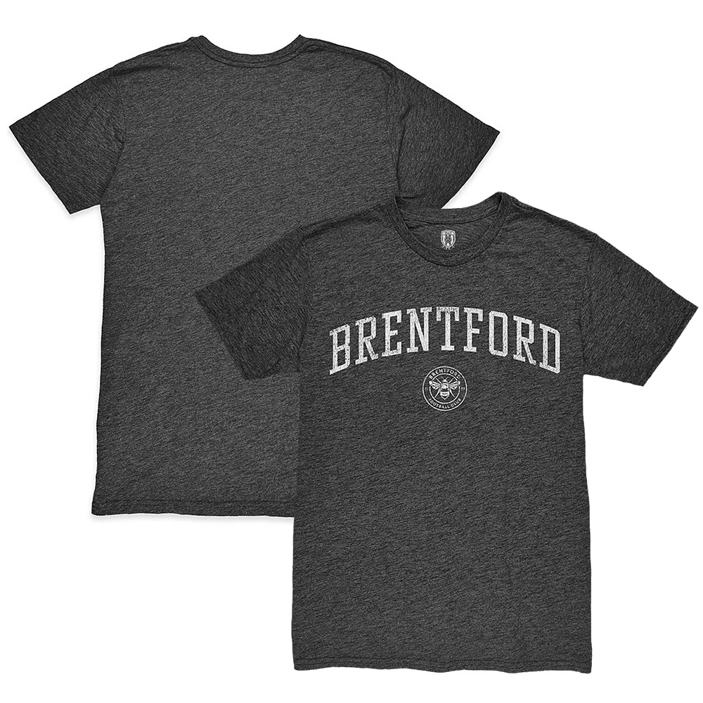 Men's 1863FC Heather Black Brentford FC Wordmark Mock Twist Tri-Blend T-Shirt
