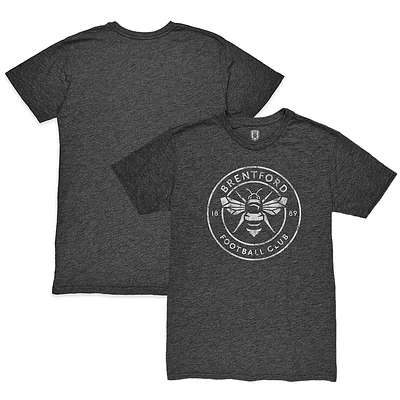 Men's 1863FC Heather Black Brentford FC Mono Crest Mock Twist Tri-Blend T-Shirt