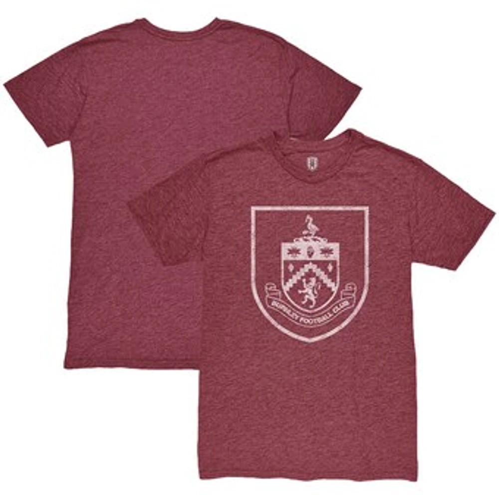 Men's 1863FC Claret Burnley Mono Crest Mock Twist Tri-Blend T-Shirt