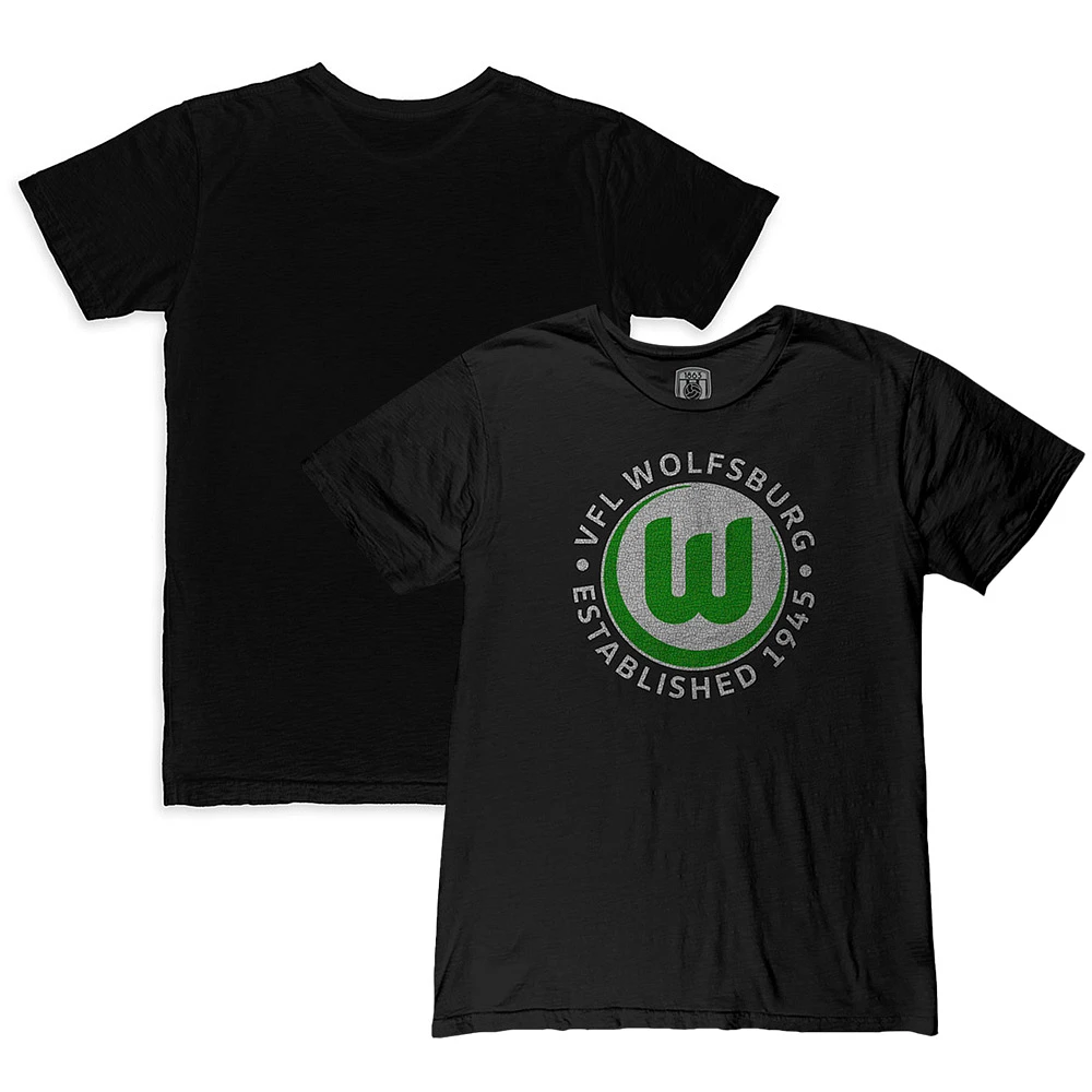 Men's 1863FC Black VfL Wolfsburg Color Crest Slub T-Shirt