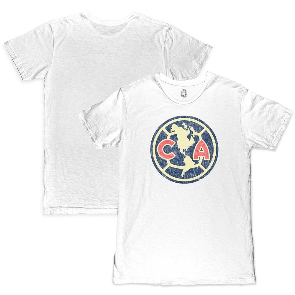 Men's 1863FC White Club America Color Crest Slub T-Shirt