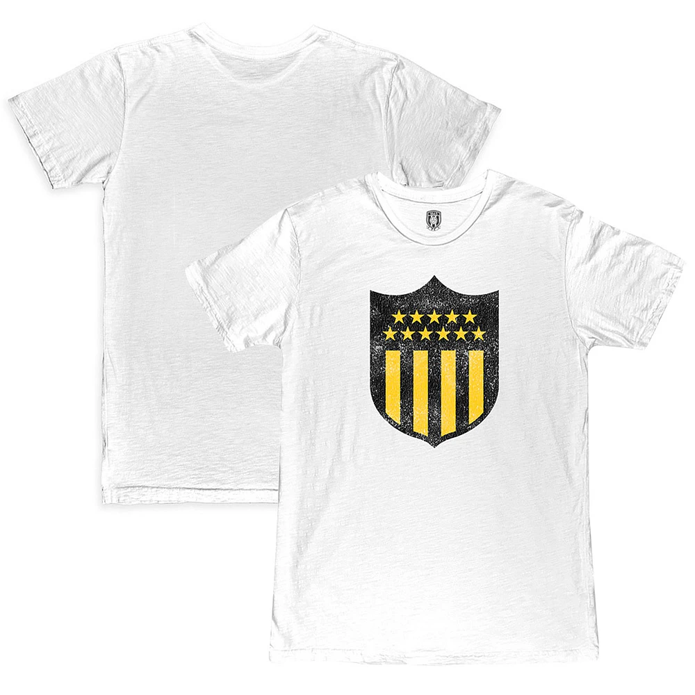 Men's 1863FC White Club Atlético Peñarol Color Crest Slub T-Shirt