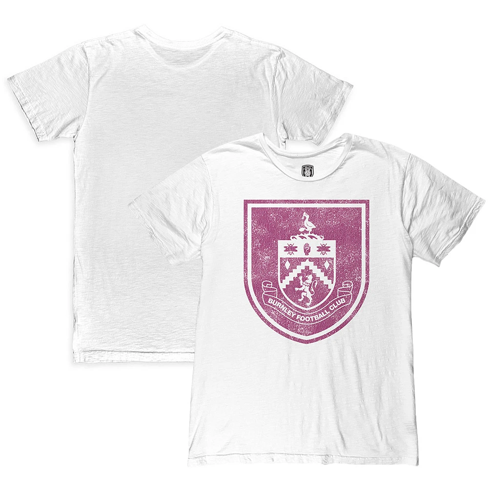Men's 1863FC White Burnley Color Crest Slub T-Shirt