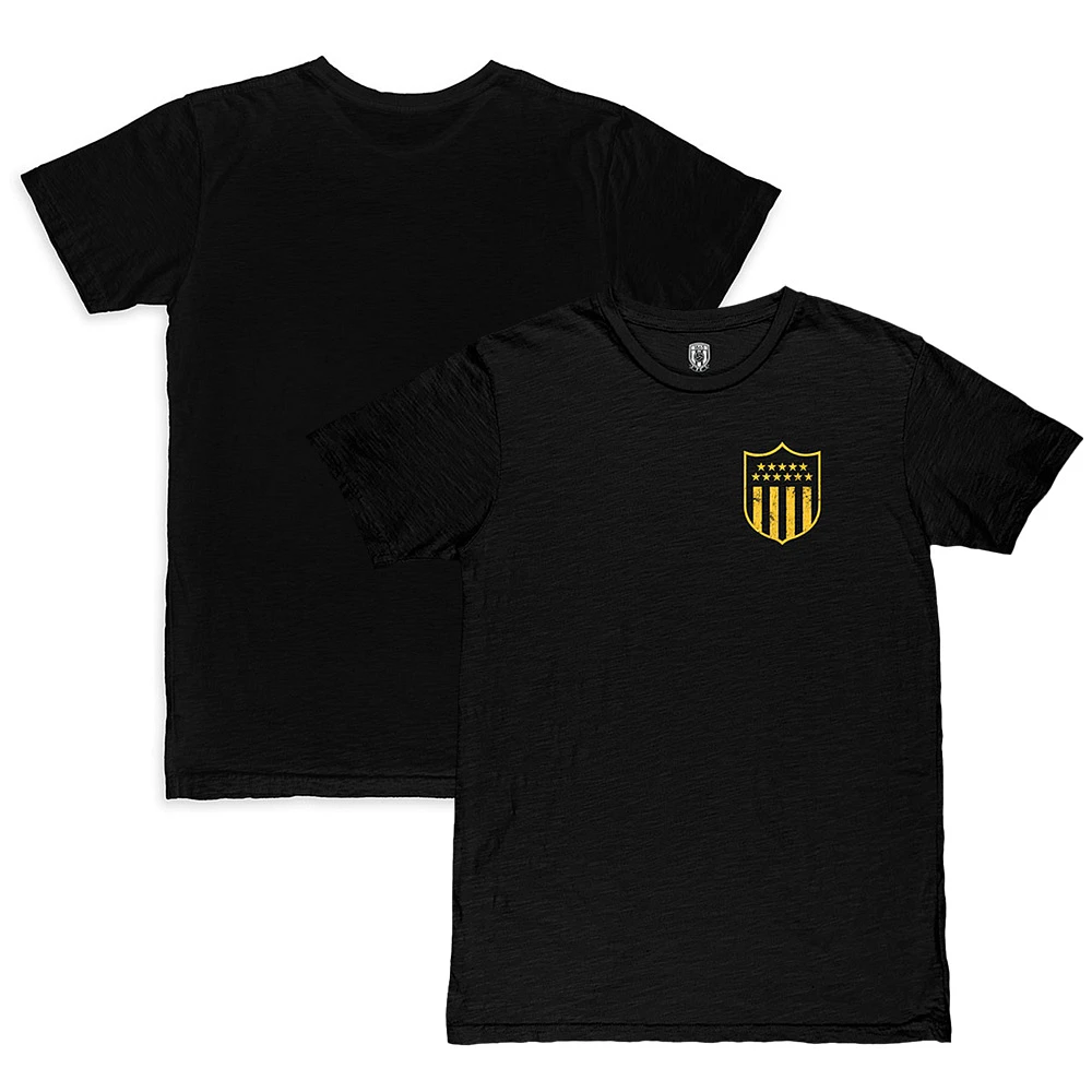Men's 1863FC Black Club Atlético Peñarol Color Crest Slub T-Shirt