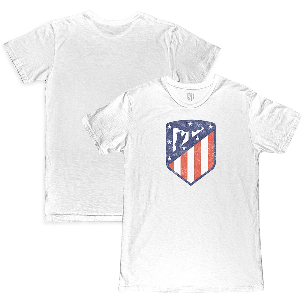 Men's 1863FC White Atletico de Madrid Color Crest Slub T-Shirt